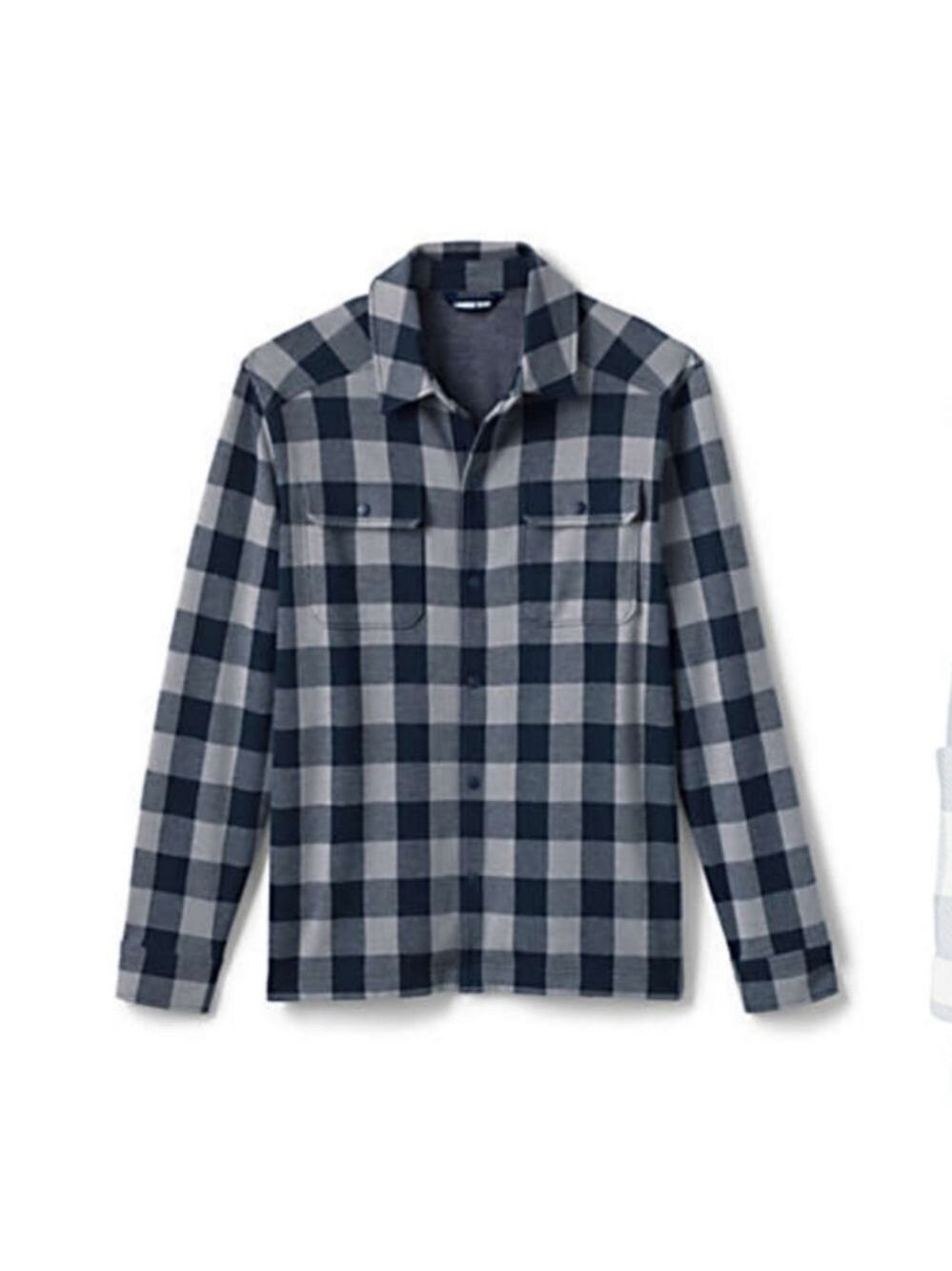Lands End Long Sleeve Brushed Jacquard Shirt - Picture 1 of 7